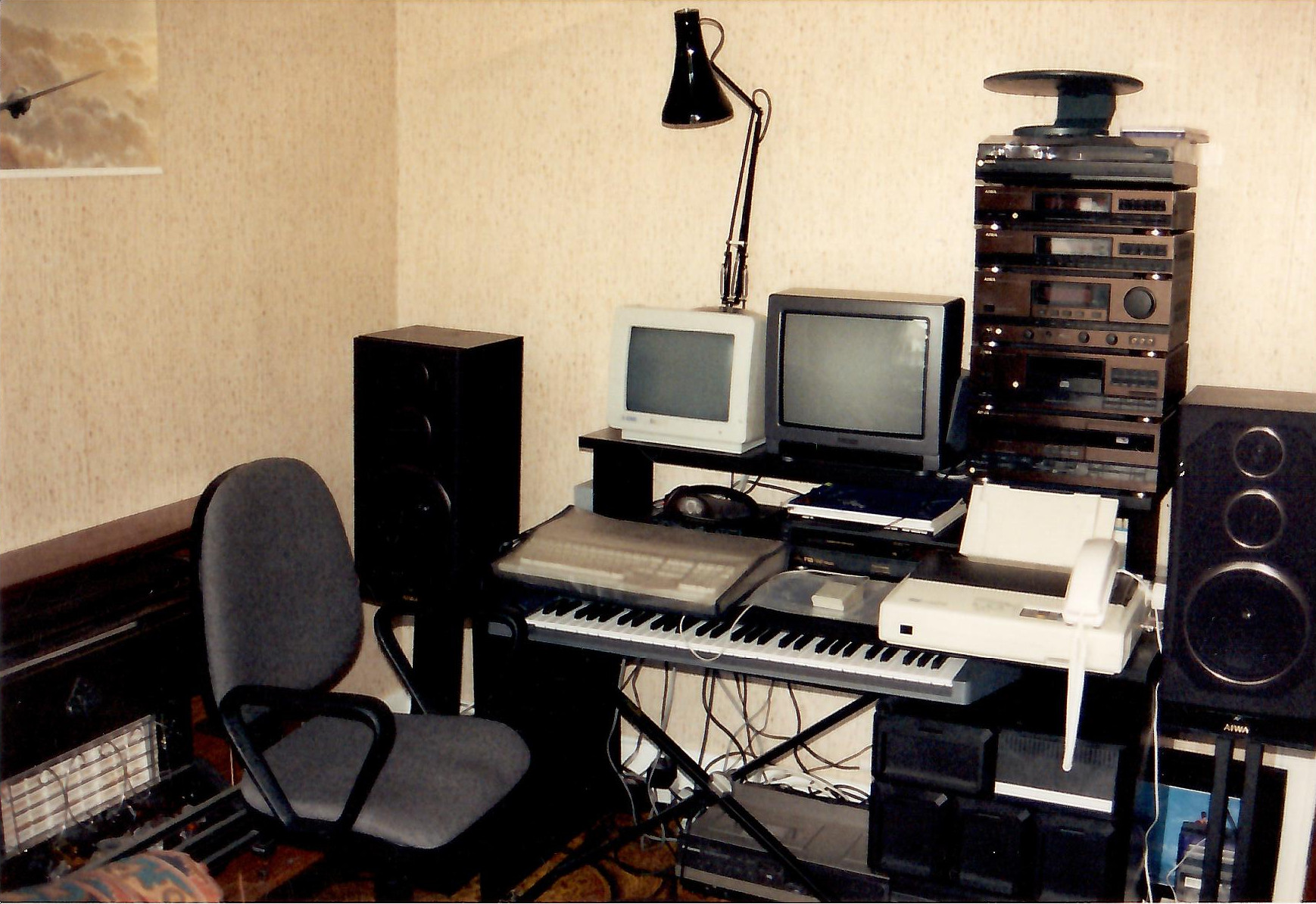 A photo of my computer setup from 1993