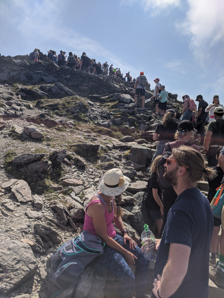 Queue for the Snowdon summit